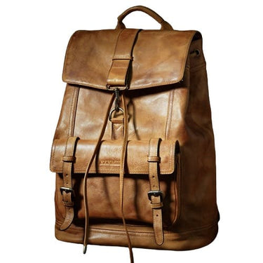 mochilas de cuero cafe hombre